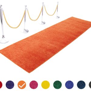 Event Carpet Aisle Runner - Quality Plush Pile Rug with Backing, Binding in Various Sizes (6 X 20 ft, Orange)