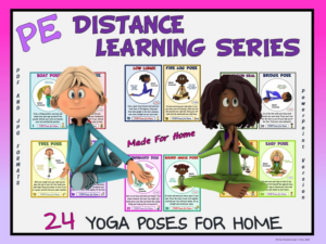 pe distance learning series: 24 yoga poses for students at home