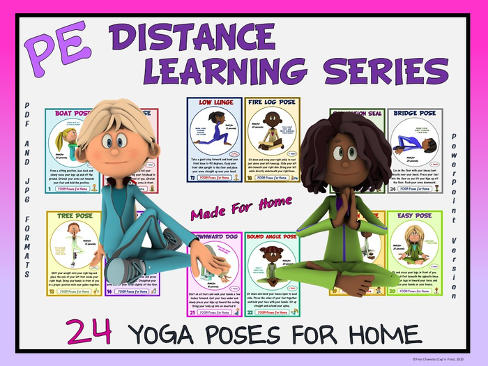 PE Distance Learning Series: 24 YOGA Poses for Students at Home