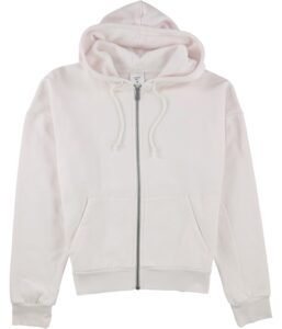 reebok training essentials fleece full zip hooded track top, glass pink, xl