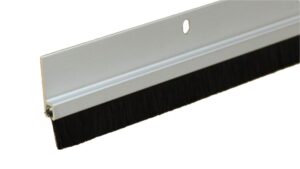 clear anodized aluminum with 3/4" black brush door sweep (4 ft)