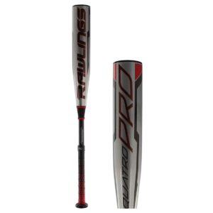 rawlings 2021 quatro pro usa baseball bat series, 29 inch (-10), red/silver/black