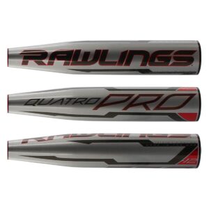 Rawlings 2021 Quatro Pro USA Baseball Bat Series, 29 inch (-10), Red/Silver/Black