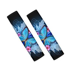 bigcarjob universal car seat belt pads cover,classical butterfly print seatbelt shoulder strap covers harness pad for womwen girl