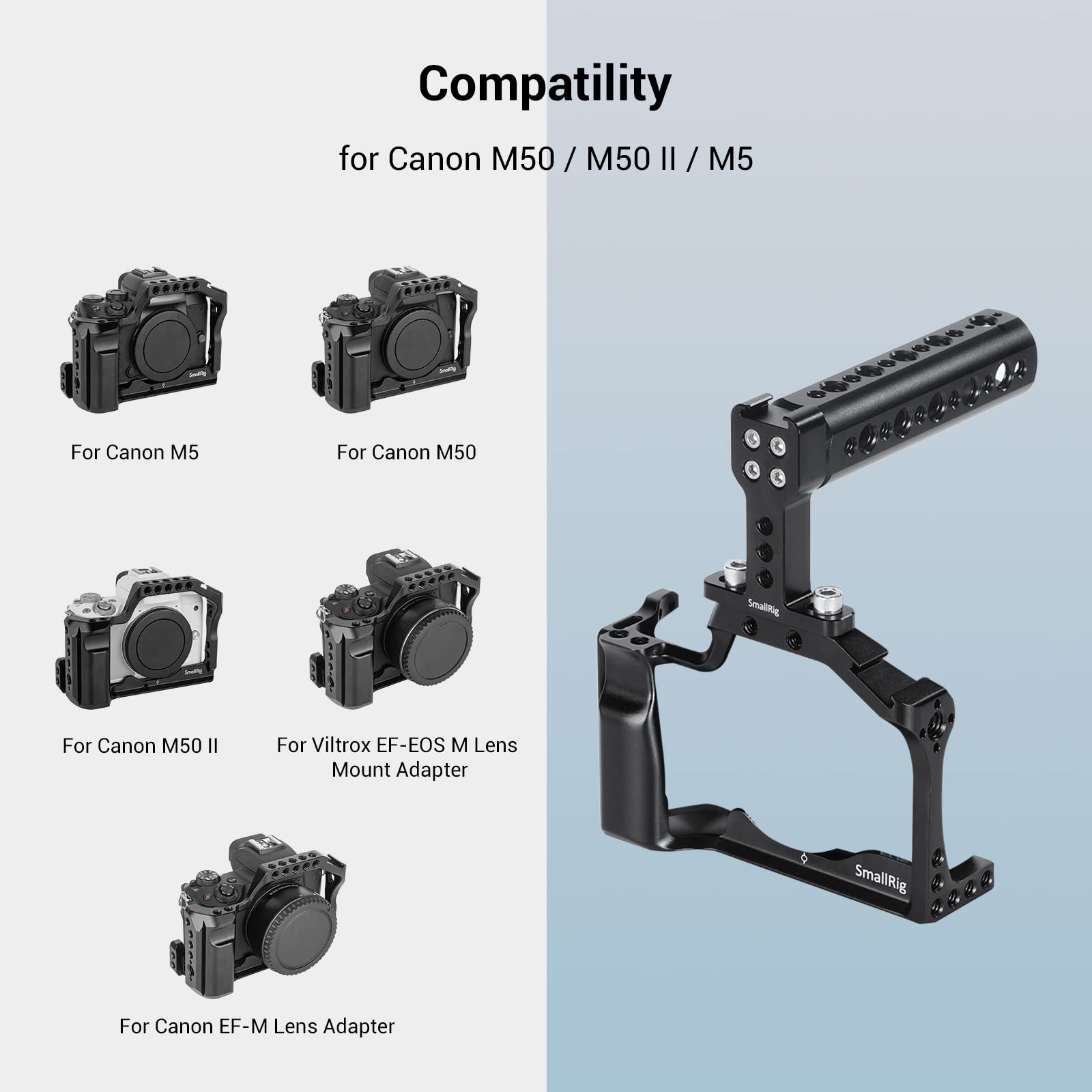 SmallRig Cage Kit for Canon M50 and M5 with Top Handle KCCC2703B