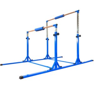 marfula gymnastics double horizontal bars 3play parallel bars uneven bars gymnastics training kip bar with 304 stainless steel regulating arms & fiberglass rail for indoor outdoor home club use