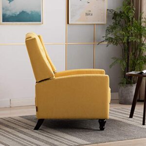 Artechworks Tufted Fabric Pushback Manual Recliner Chair for Living Room - Single Sofa Home Theater Seating- Comfortable Bedroom & Living Room Chair Reclining Sofa, Yellow