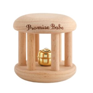 promise babe infant gym organic wooden rattle wooden bells rattles nursing shower gifts waldorf toys
