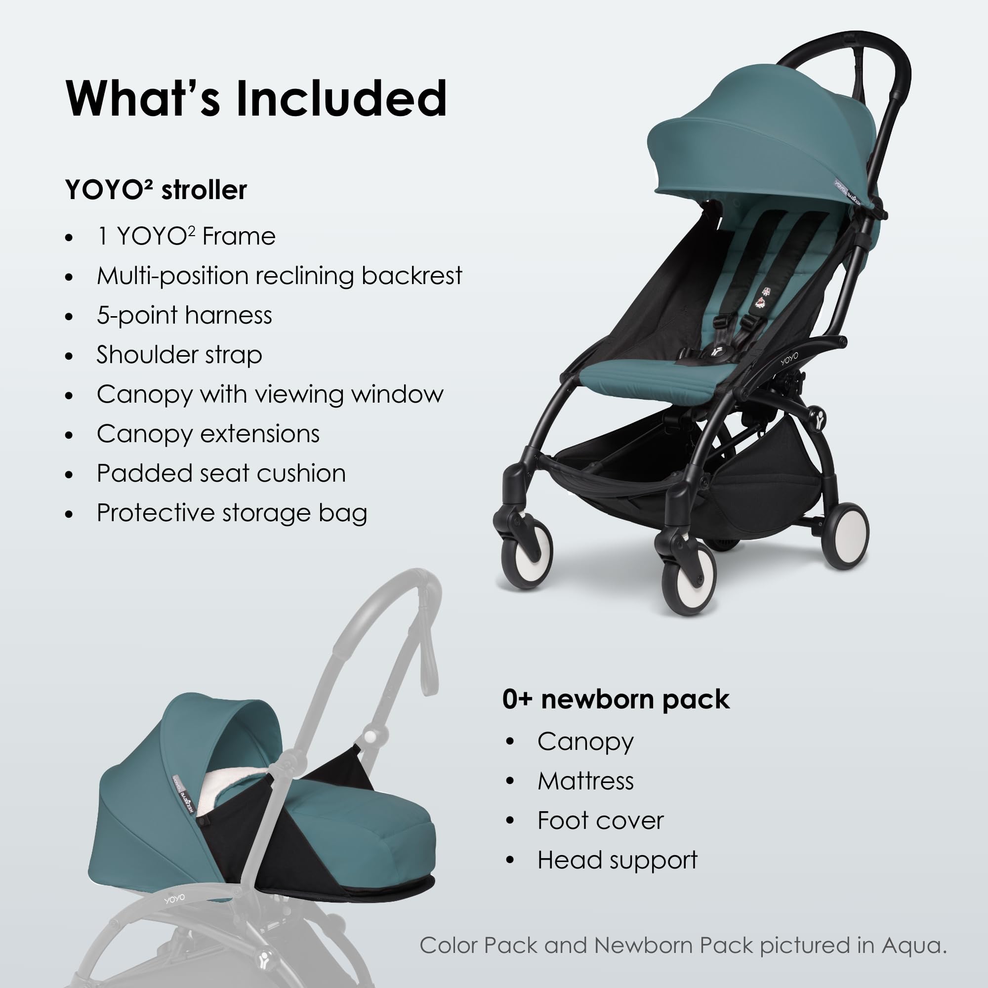 BABYZEN YOYO2 Stroller & 0+ Newborn Pack - Includes Black Frame, Toffee 6+ Color Pack & Toffee 0+ Newborn Pack - Suitable for Children Up to 48.5 Pounds