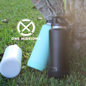 One MissionX Protective Silicone Boot Sleeve Compatible with YETI 46oz 36oz 26oz 18oz 12oz Water Bottles, Anti-Slip Bottom Cover, BPA FREE (Black, Fits 36 oz Bottle)