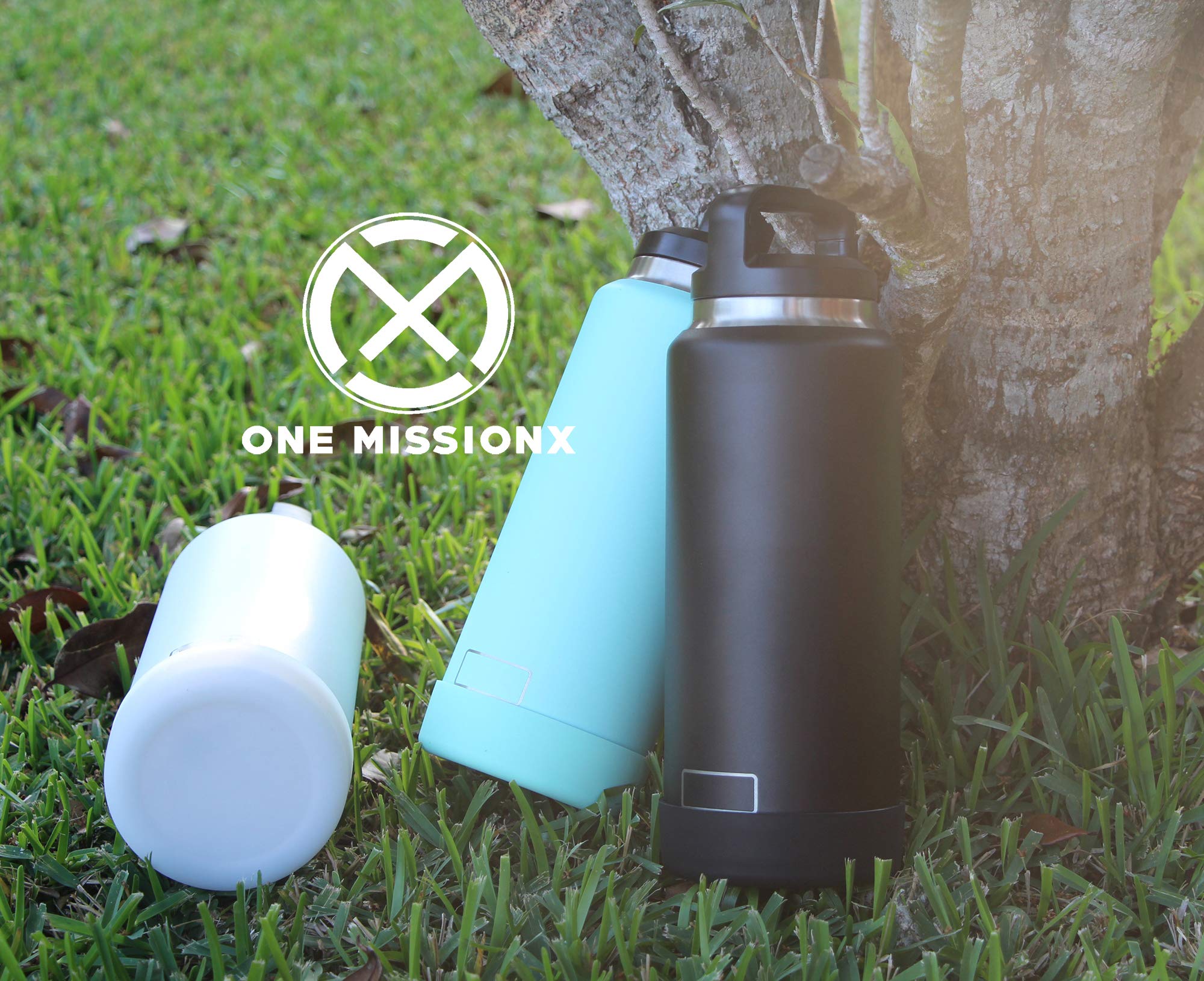 One MissionX Protective Silicone Boot Sleeve Compatible with YETI 46oz 36oz 26oz 18oz 12oz Water Bottles, Anti-Slip Bottom Cover, BPA FREE (Black, Fits 36 oz Bottle)