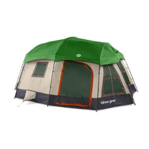 tahoe gear ozark tgt-ozark-16-d large 16 person 3 season family camping cabin tent, brown