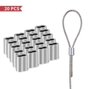 26ELE Picture Hanging Wire 190lbs, Heavy Duty Stainless Steel Wire Rope for Hanging Picture Frame Mirror and Wall Art, Strong Metal Wire 100Feet with 20PCS Crimping Sleeves, 4 D Rings and 8 Screws