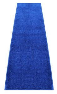 event carpet aisle runner - quality plush pile rug with backing, binding in various sizes (4 x 30 ft, bright royal blue)