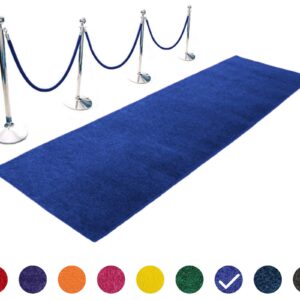 Event Carpet Aisle Runner - Quality Plush Pile Rug with Backing, Binding in Various Sizes (4 X 30 ft, Bright Royal Blue)