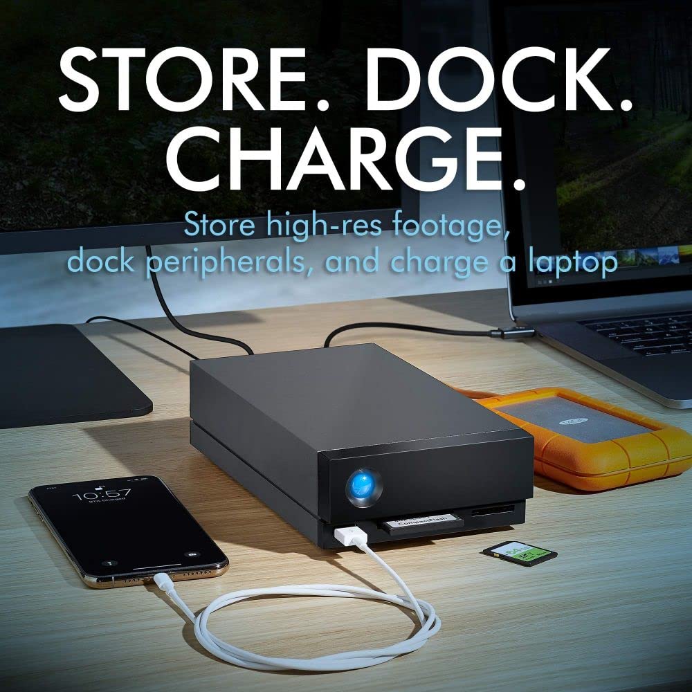 LaCie 1big Dock 4TB External Hard Drive HDD Docking Station – Thunderbolt 3 USB 3.1 USB 3.0 7200 RPM Enterprise Class Drives, for Mac and PC Desktop, Data Recovery (STHS4000800)