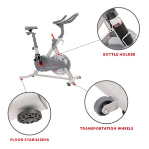 Sunny Health & Fitness Belt Drive Pro Lite Indoor Cycling Exercise Bike - SF-B1970 Silver