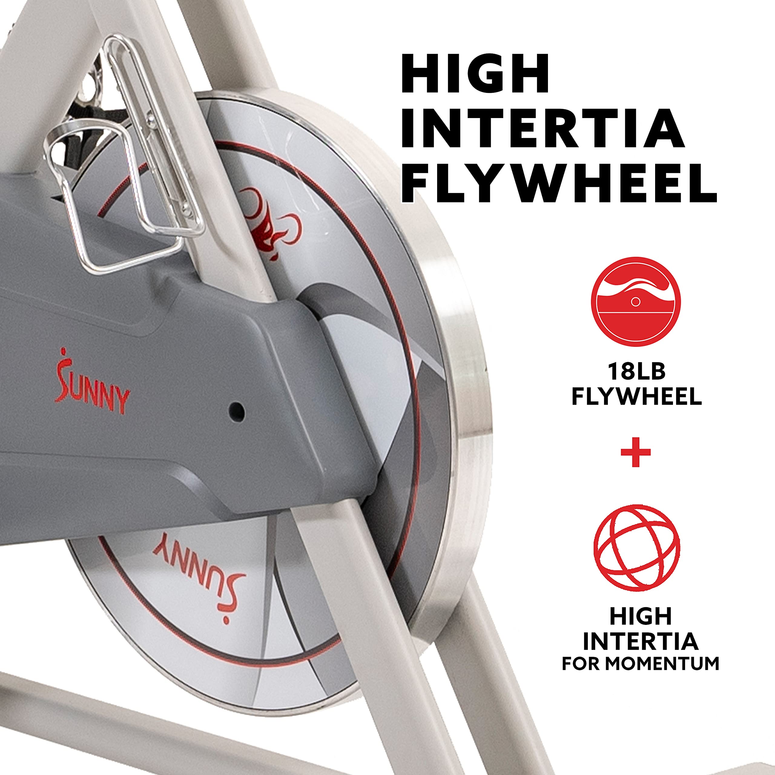 Sunny Health & Fitness Belt Drive Pro Lite Indoor Cycling Exercise Bike - SF-B1970 Silver