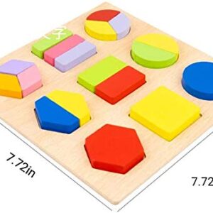 Wooden Simple Shape Puzzle 5 of Set for Toddlers First Jigsaw Puzzle Toys Shape Color Sorting Matching Peg Puzzle Montessori Geometric Early Educational Toys