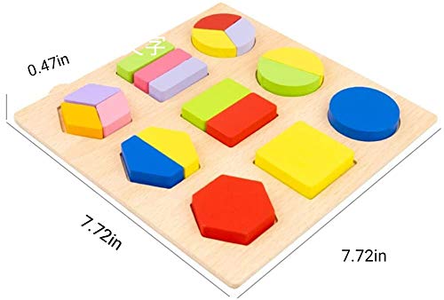 Wooden Simple Shape Puzzle 5 of Set for Toddlers First Jigsaw Puzzle Toys Shape Color Sorting Matching Peg Puzzle Montessori Geometric Early Educational Toys