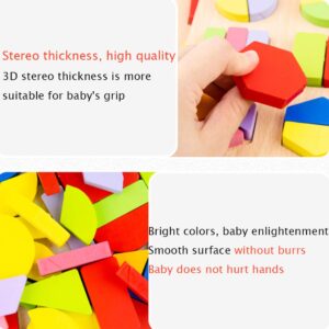 Wooden Simple Shape Puzzle 5 of Set for Toddlers First Jigsaw Puzzle Toys Shape Color Sorting Matching Peg Puzzle Montessori Geometric Early Educational Toys