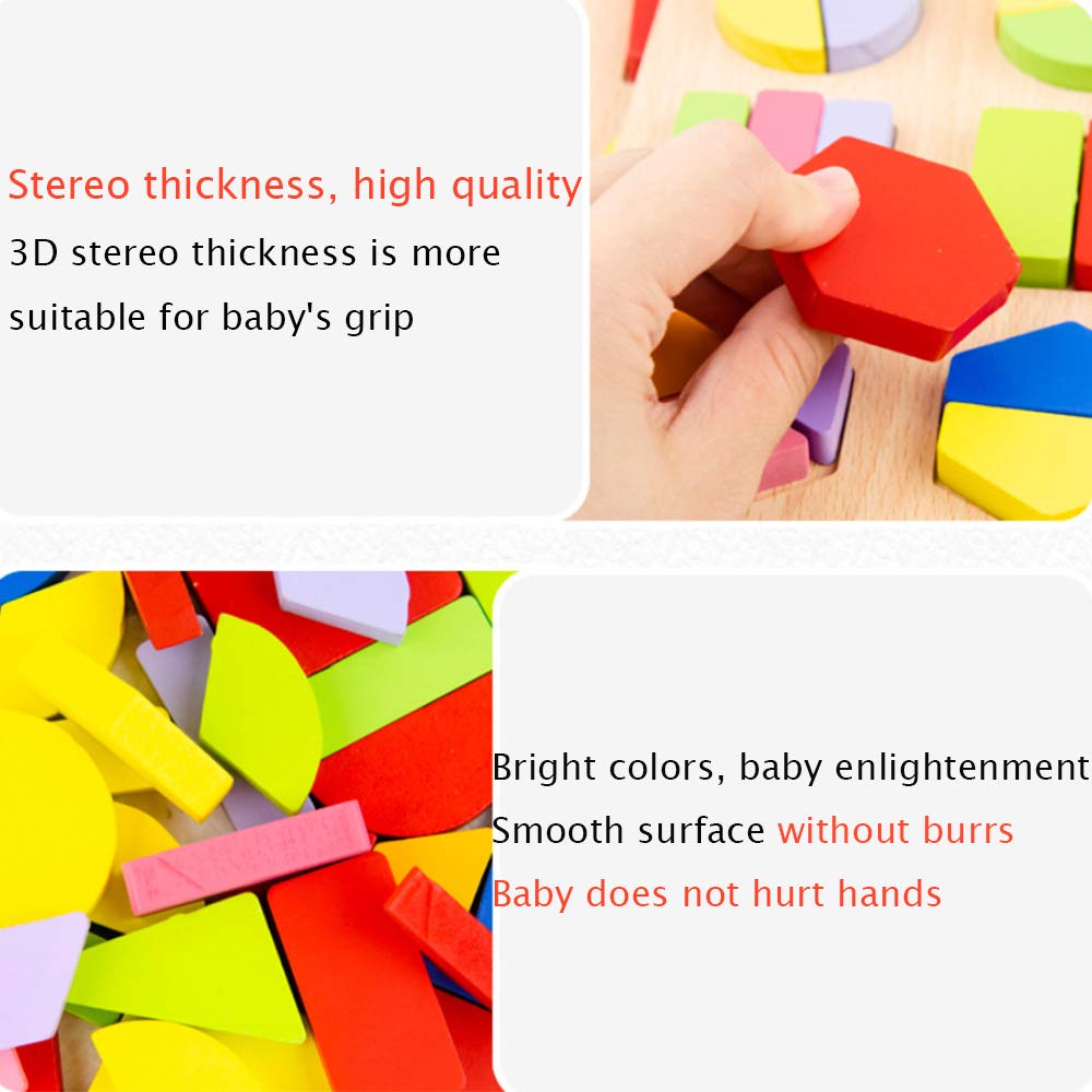 Wooden Simple Shape Puzzle 5 of Set for Toddlers First Jigsaw Puzzle Toys Shape Color Sorting Matching Peg Puzzle Montessori Geometric Early Educational Toys