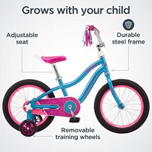 Schwinn Hopscotch Quick Build Kids Bike, 16-Inch Wheels, Smart Start Steel Frame, Easy Tool-Free Assembly, Teal