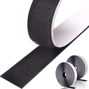 double-sided self-adhesive tape, 26feet extra strong double-sided adhesive with fastener 0.8inch wide self-adhesive adhesive pad with loop tape and hook tape (black)