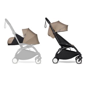 babyzen yoyo2 stroller & 0+ newborn pack - includes black frame, taupe 6+ color pack & taupe 0+ newborn pack - suitable for children up to 48.5 pounds