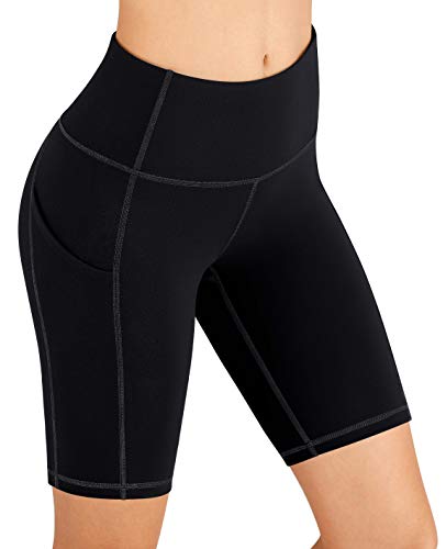 TOREEL 2 Pack Biker Shorts Women with Pockets 8" High Waisted Tummy Control Workout Shorts for Women Spandex Compression Exercise Shorts