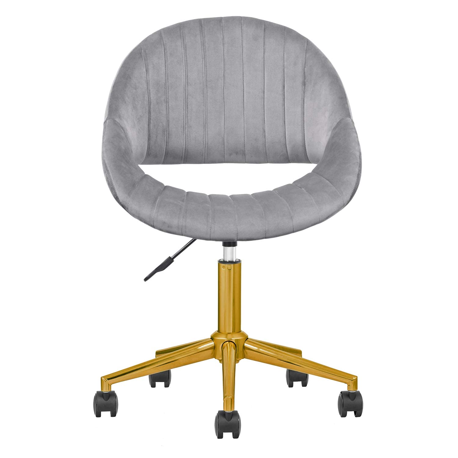 ovios Cute Desk Chair,Plush Velvet Office Chair for Home or Office,Modern,Comfortble,Nice Task Chair for Computer Desk. (Golden-Grey)