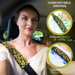 FOR U DESIGNS 2 PCS Auto Seat Belt Cover Sunflower Shoulder Seatbelt Pad for Adults Youth Kids Toddlers, for Car, Truck, SUV, Airplane, Backpack Straps