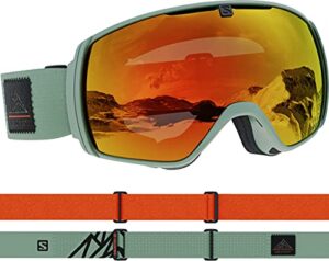 salomon xt one oil green qst snow goggles - one size fits all