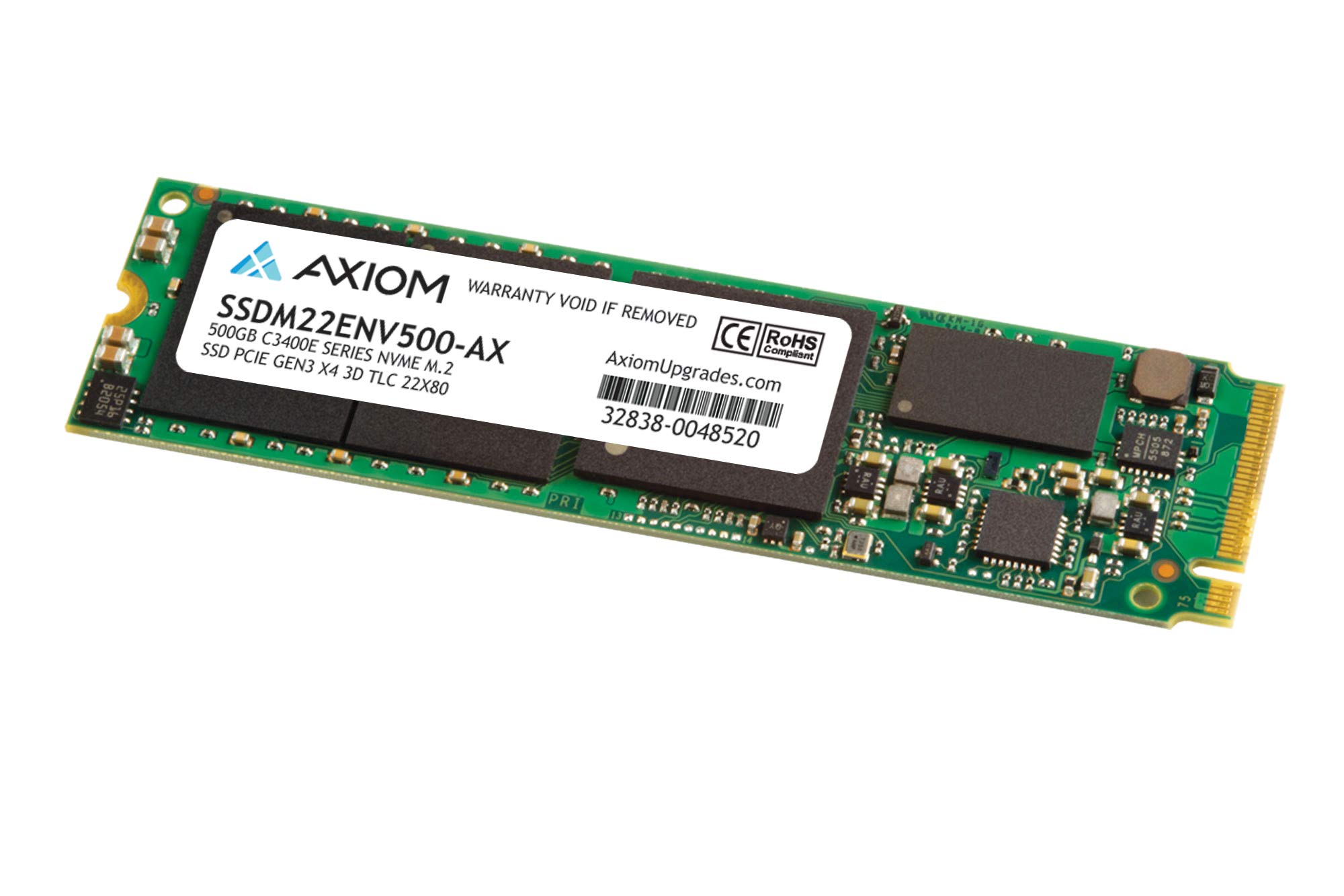 Axiom SSDM22ENV500-AX C3400e Series - Solid State Drive - encrypted - 500 GB - Internal - M.2 2280 - PCI Express 3.0 x4 (NVMe) - AES - Self-Encrypting Drive (SED), TCG Opal Encryption 2.0