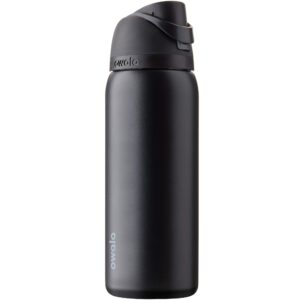 owala freesip insulated stainless steel water bottle with straw, bpa-free sports water bottle, great for travel, 32 oz, very, very dark