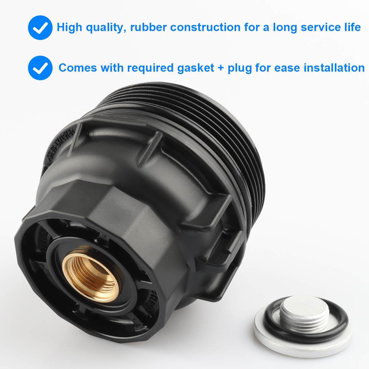 Oil Filter Housing Cap Assembly, Replaces 15620-36020, 15620-36010 Compatible with Toyota Lexus Scion - Avalon Camry Highlander RAV4 Sienna Tacoma Venza, ES300h NX300h RC350 RX350 RX450h, tC, More