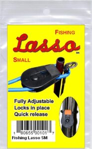 orin briant fishing lasso by stick jacket - comes in short or long; manage your fishing gear, bundle rods, pair two piece rods, secure rod covers, tangle free cables, extension cords and rope. (short)