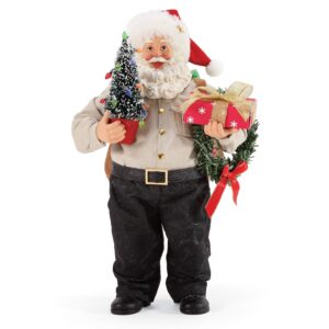 department 56 possible dreams santa sports and leisure 10-23 arrived at location police figurine, 10.5 inch, brown