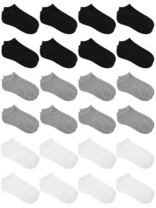 uratot 24 pairs kids' low cut socks boys' or girls' half cushion socks athletic ankle socks