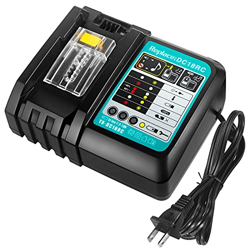 FLAGPOWER DC18RC 18V 3.0A Rapid Li-ion Charger for All Makita 7.2V-18V LXT Lithium Battery BL1830 BL1840 BL1850 BL1860 BL1815 BL1430 BL1450 BL1440 US Plug Fast Charger