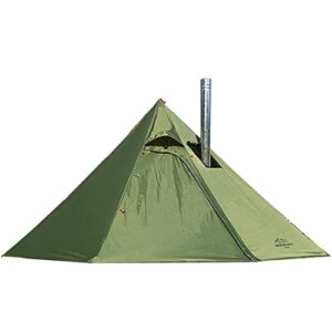 preself 2 person lightweight tipi hot tent model t1 size medium teepee tents for family team outdoor backpacking camping hiking (olive)