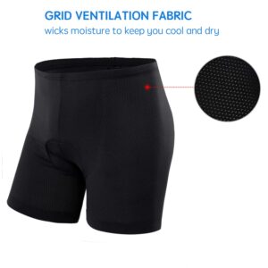 Ohuhu Padded Bike Shorts for Mens 3D Padded Cycling Bicycle Underwear Black