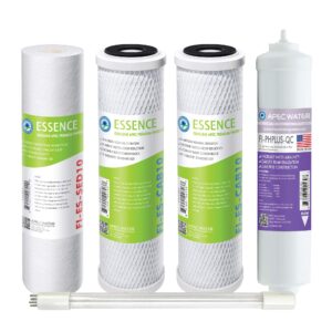 apec water systems filter-set-esphuv-ssv2 high capacity replacement filter set for essence series roes-phuv75 reverse osmosis water filter system stage 1-3, 5&7