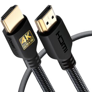 PowerBear 4K HDMI Cable 3 ft [2 Pack] High Speed, Braided Nylon & Gold Connectors, 4K @ 60Hz, Ultra HD, 2K, 1080P, ARC & CL3 Rated | for Laptop, Monitor, PS5, PS4, Xbox One, Fire TV, Apple TV & More…