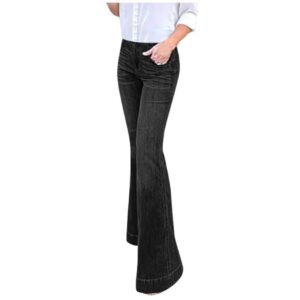 Bell Bottom Pants Jeans for Women High Waisted Vibrant Wide Leg Bootcut Slim Denim Jeans Pants Trousers