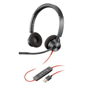 plantronics - blackwire 3320 - wired, dual-ear (stereo) headset with boom mic - usb-a to connect to your pc, mac or cell phone - works with teams (certified), zoom & more