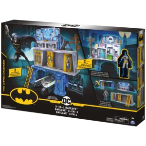 DC Comics Batman 3-in-1 Batcave Playset with Exclusive 4-inch Batman Action Figure and Battle Armor