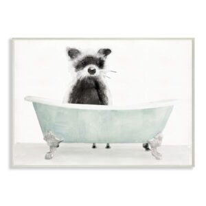 stupell industries raccoon in a tub funny animal bathroom drawing, stellar design studio art, 13 x 19, wall plaque, model number: aa-193_wd_13x19