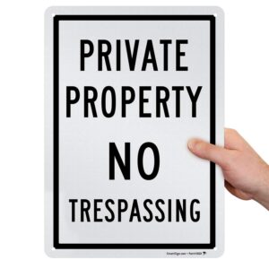 SmartSign “Private Property - No Trespassing” Sign | 10" x 14" Engineer Grade Reflective Aluminum