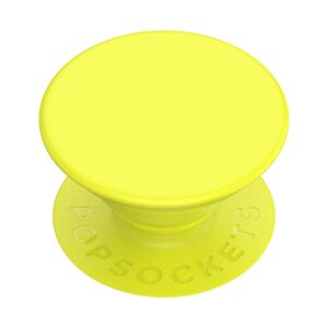 ​​​​popsockets phone grip with expanding kickstand, solid popgrip - neon yellow